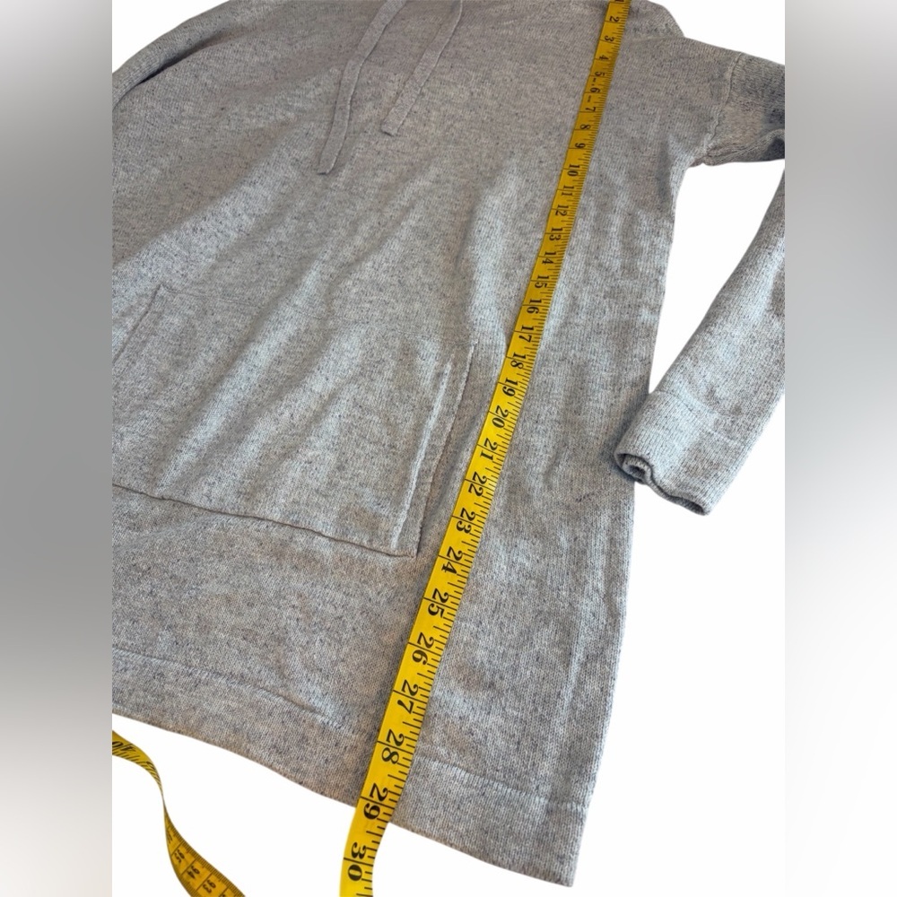 Pure Jill Cozy Hooded Gray/White Knit Sweater - Picture 3 of 6